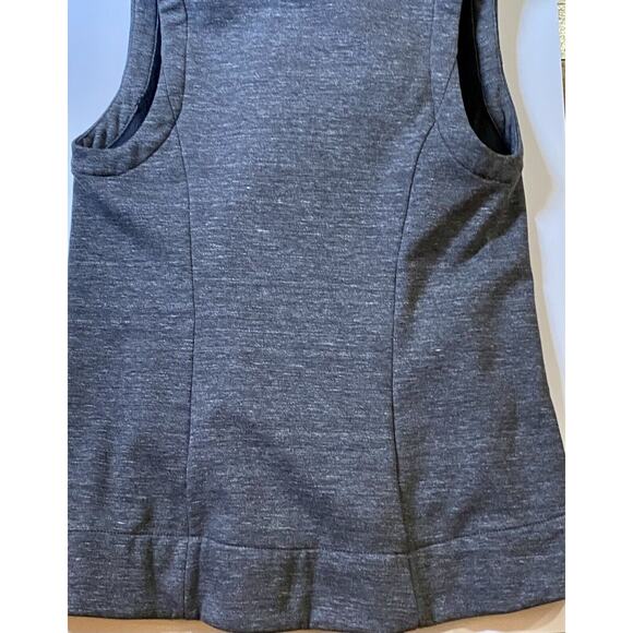 Athleta Apres Anything Sherpa Fleece Vest Black & Gray Open Front Women's XS - Picture 4 of 11